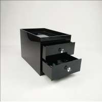 Custom Wholesale Acrylic Black Desk Organizer with Two Drawers